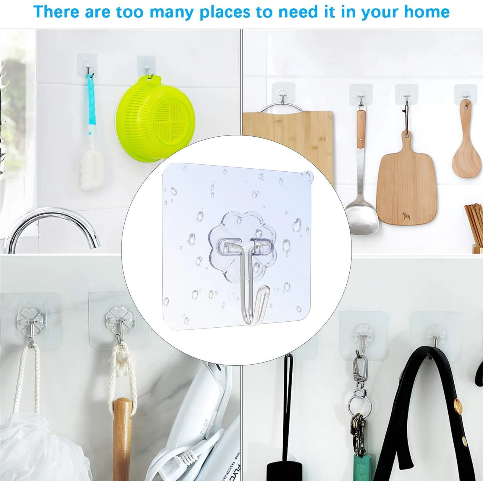 Adhesive Hooks Wall Hooks Heavy Duty 20pcs Reusable Hooks For Hangings Transparent Hooks Widely Applicable To Kitchen And
Adhesive Hooks Wall Hooks Heavy Duty 20pcs Reusable Hooks For Hangings Transparent Hooks Widely Applicable To Kitchen And