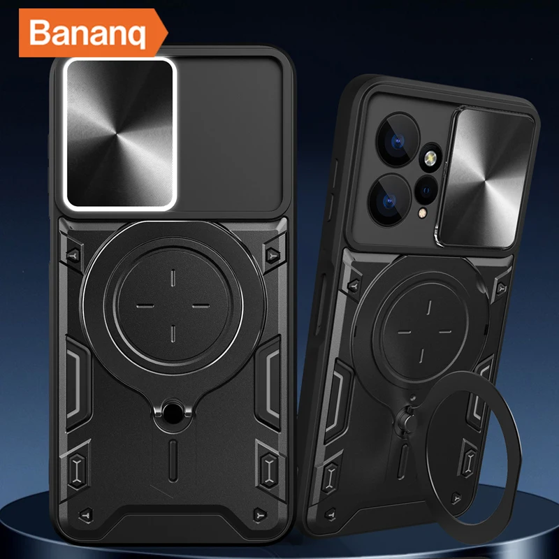 

Bananq Shockproof Case For Xiaomi 13 Lite Civi 2 Poco C50 F5 Magnetic Stand Cover For Redmi 12 K60 Pro A1 A2 Plus Note 12 12S 4G