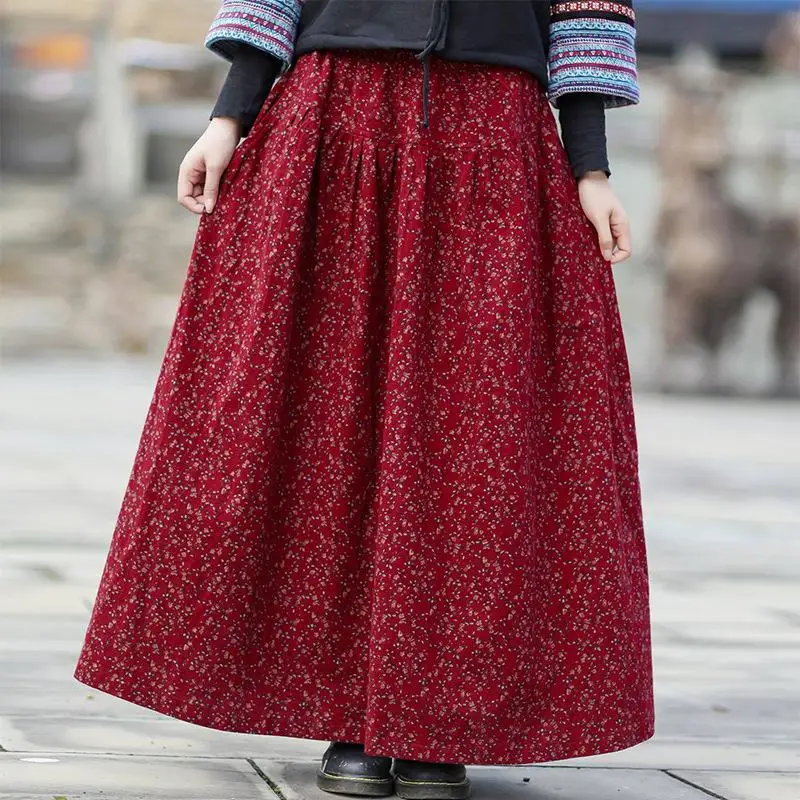 Women Loose Skirt Cotton Linen Elastic Waist Print Floral Fashion Clothing 2023 Autumn Winter New Comfortable Skirts O2
Women Loose Skirt Cotton Linen Elastic Waist Print Floral Fashion Clothing 2023 Autumn Winter New Comfortable Skirts O2
