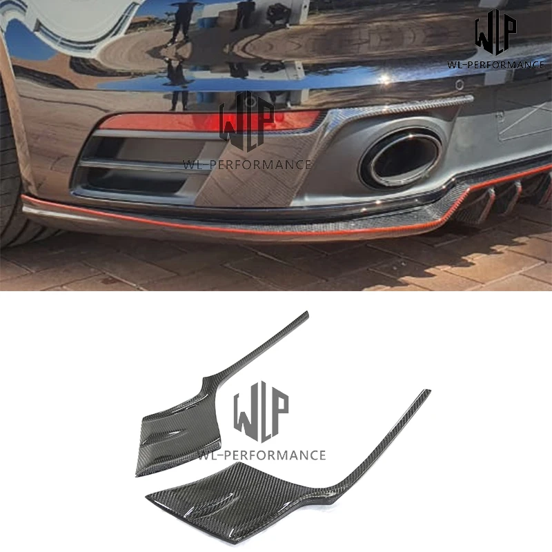 

High Quality Carbon Fiber FRP Unpainted Rear Bumper Lip Diffuser Side Splitters for Porsche 911 992.1 Car Body Kit