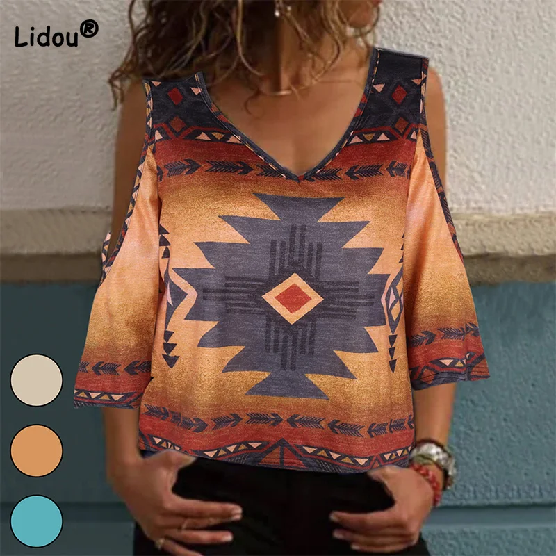 Vintage Geometric Printing Raglan Sleeve T-Shirt Spring Autumn Clothes for Women Fashion V-Neck Loose Pullover Tunic Tops
Vintage Geometric Printing Raglan Sleeve T-Shirt Spring Autumn Clothes for Women Fashion V-Neck Loose Pullover Tunic Tops