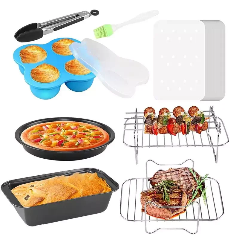 Accessories Set BPA Free Cookware 8 PCS Airfryer Kit Compatible For 8QT S With Non-stick Cake Pan Pizza Pan Silicone Baking Cup
Accessories Set BPA Free Cookware 8 PCS Airfryer Kit Compatible For 8QT S With Non-stick Cake Pan Pizza Pan Silicone Baking Cup