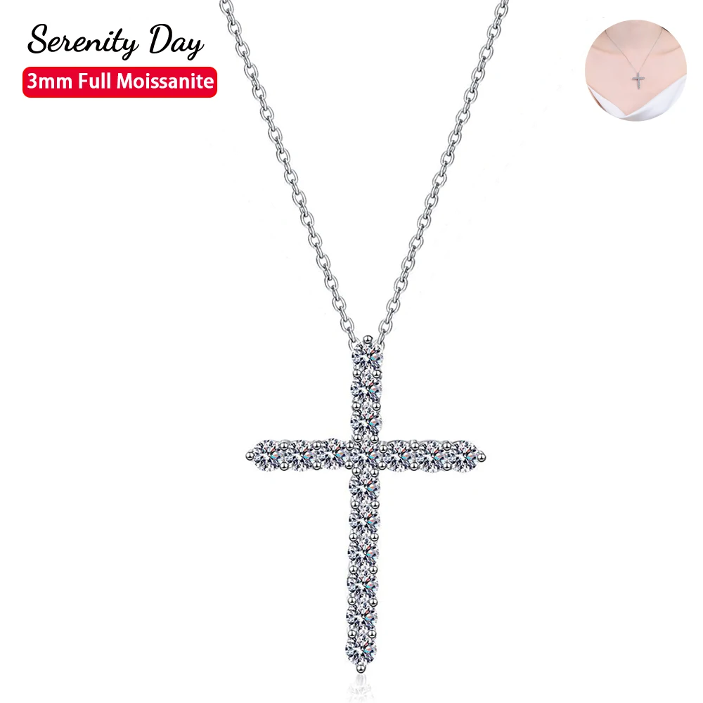Real D Color 16 Stones 3mm Full Moissanite Cross Necklace For Women S925 Sterling Silver Plate Pt950 Jesus Pendant Fine Jewelry
Real D Color 16 Stones 3mm Full Moissanite Cross Necklace For Women S925 Sterling Silver Plate Pt950 Jesus Pendant Fine Jewelry