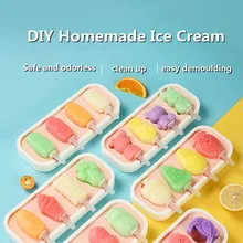 Ice Cream Mould Food-grade Silicone Moluds Ice Cube Tray Chocolate Dessert Maker Baby DIY Tools Popsicle Mold Kitchen Supplies