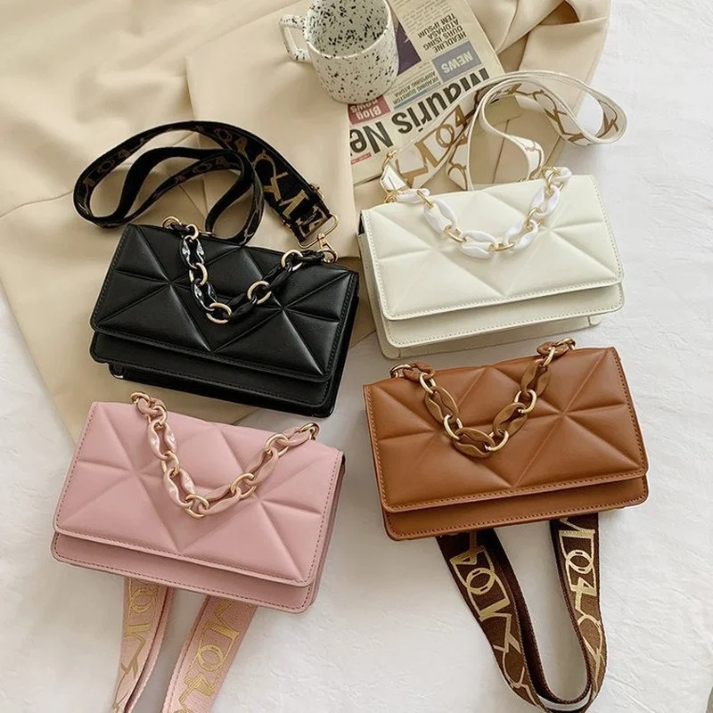 Women Bag New Fashion Chain Shoulder Messenger Crossbody Bag Wide Strap Embossed Leather Small Square Bag Luxury Handbags Purse
Women Bag New Fashion Chain Shoulder Messenger Crossbody Bag Wide Strap Embossed Leather Small Square Bag Luxury Handbags Purse