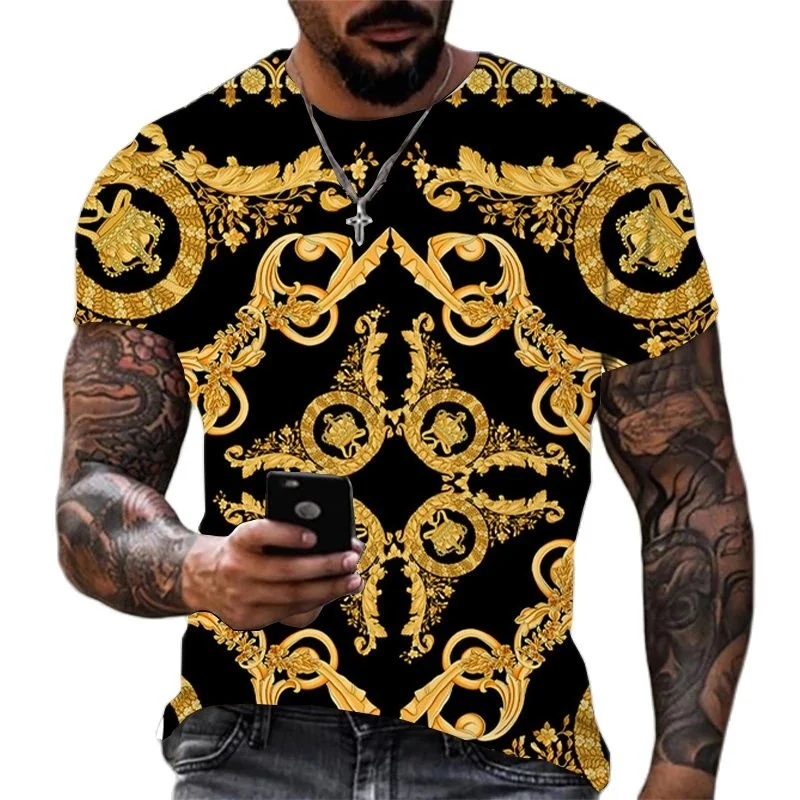 Baroque Style Luxury 3d Printing Men's t Shirts Fashion Around Neck Short Sleeve Loose Tops t Shirt Oversized Men's Clothes 6xl
Baroque Style Luxury 3d Printing Men's t Shirts Fashion Around Neck Short Sleeve Loose Tops t Shirt Oversized Men's Clothes 6xl