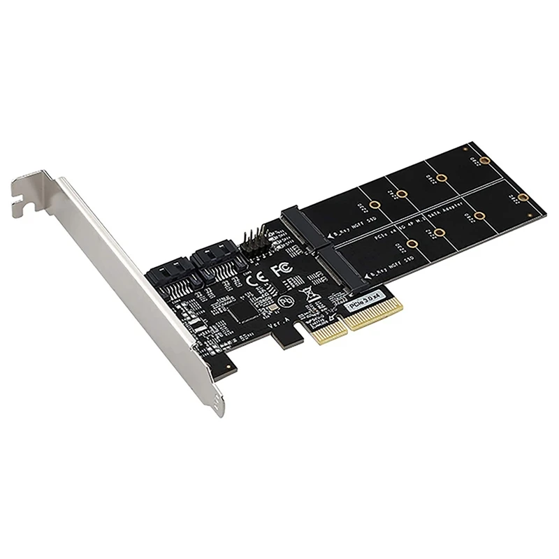 4 в 1 двойной M.2 NGFF (ключ B) SSD + двойной SATAIII 6G SSD/HDD к PCI Express 4X адаптер с низкопрофильным кронштейном
4 в 1 двойной M.2 NGFF (ключ B) SSD + двойной SATAIII 6G SSD/HDD к PCI Express 4X адаптер с низкопрофильным кронштейном