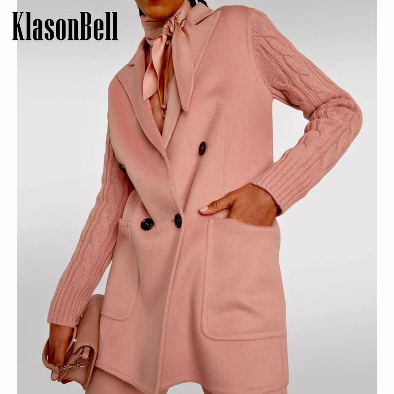 9.5 KlasonBell Temperament Lapel Collar Twist Knitted Spliced Cashmere Wool Coat Women
9.5 KlasonBell Temperament Lapel Collar Twist Knitted Spliced Cashmere Wool Coat Women
