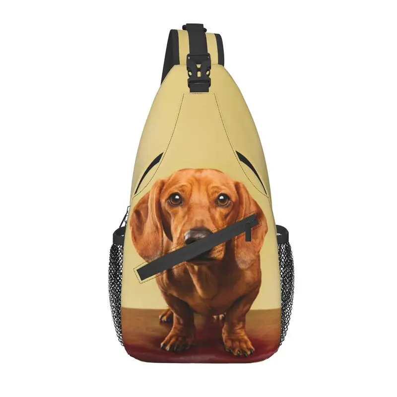Cute Dachshund Dog Crossbody Sling Backpack Men Custom Badger Wiener Dog Chest Shoulder Bag for Traveling Daypack
Cute Dachshund Dog Crossbody Sling Backpack Men Custom Badger Wiener Dog Chest Shoulder Bag for Traveling Daypack