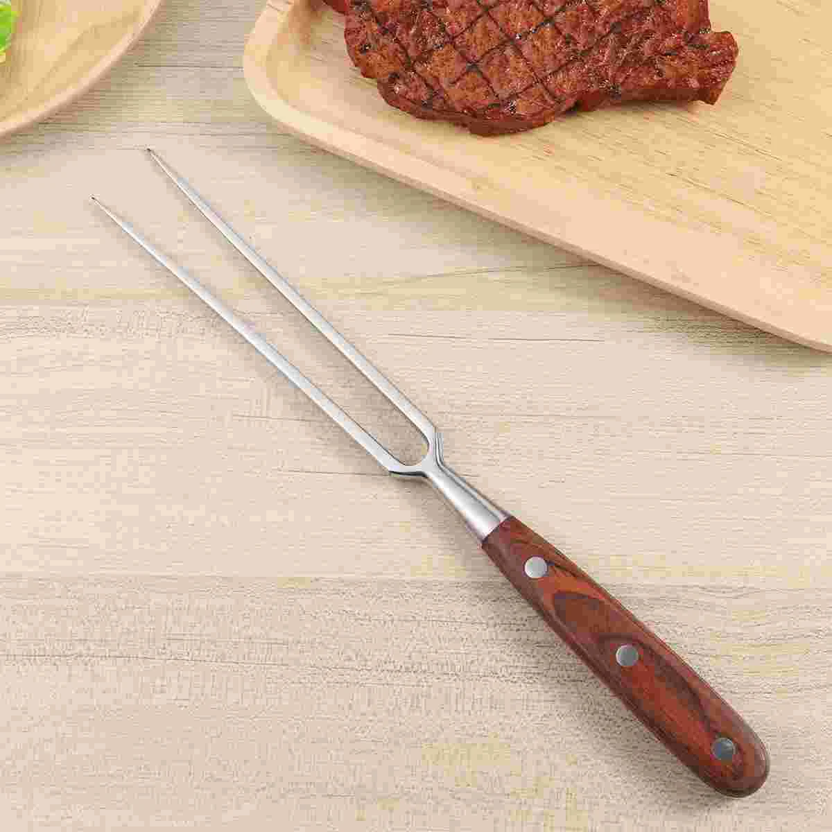 

Fork Forks Meat Bbq Steel Stainless Grill Sticks Roasting Handle Grilling Turkey Kitchen Skewers Cooking Prong Barbecue Steak