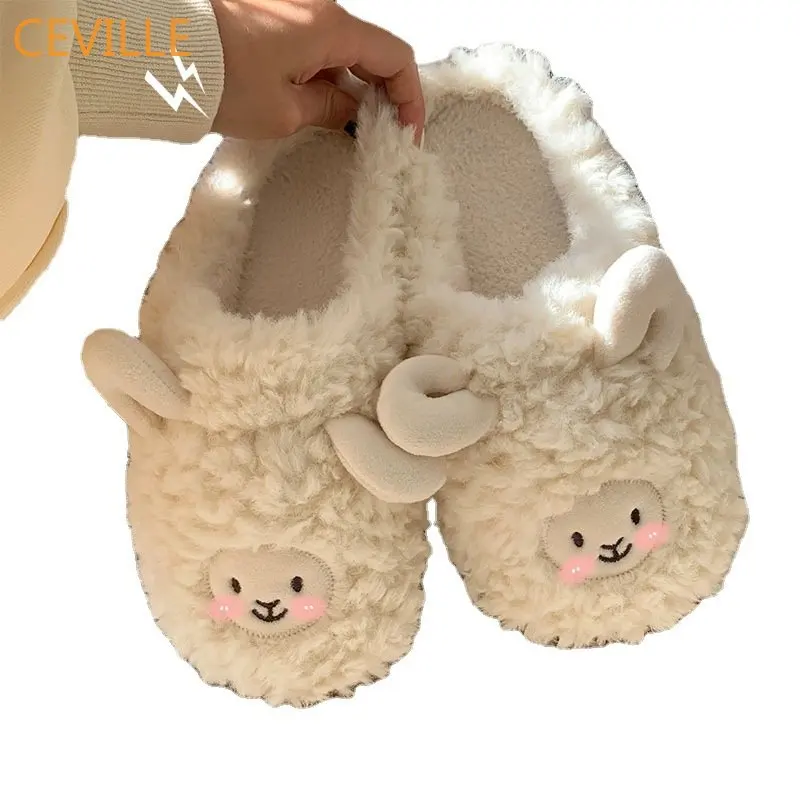 Cartoon Cute Sheep Cotton Slippers Autumn Winter Indoor Home Kawaii Slippers Faux Fur Slippers Girl Winter New Warm Cotton Shoes
Cartoon Cute Sheep Cotton Slippers Autumn Winter Indoor Home Kawaii Slippers Faux Fur Slippers Girl Winter New Warm Cotton Shoes