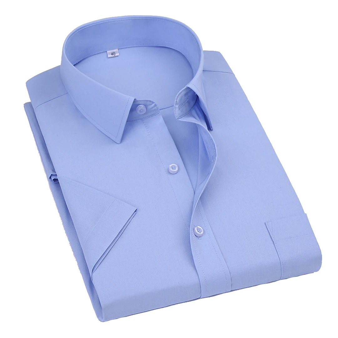 S-5XL Blue Button Top Shirt for Men 2023 Summer High Quality Short Sleeve Slim Fit Office Wear Male Solid Color Dress Shirts
S-5XL Blue Button Top Shirt for Men 2023 Summer High Quality Short Sleeve Slim Fit Office Wear Male Solid Color Dress Shirts