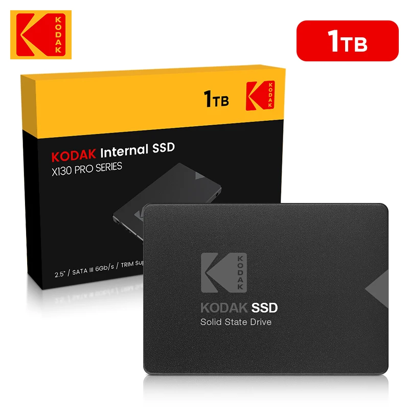 

Твердотельный накопитель Kodak X130PRO, 128 Гб/256 ГБ/512 ГБ/1 ТБ SSD жесткий диск HDD 2,5 дюйма SATAIII, Внутренний твердотельный накопитель 256 ГБ для ноутбука, ...