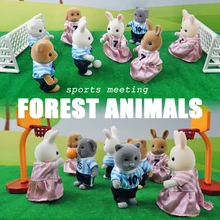 1/12 Forest Family Animal Football Game Sports Suit Model Dollhouse Miniature Accessor Basketball Toys For Kids Birthday Gifts