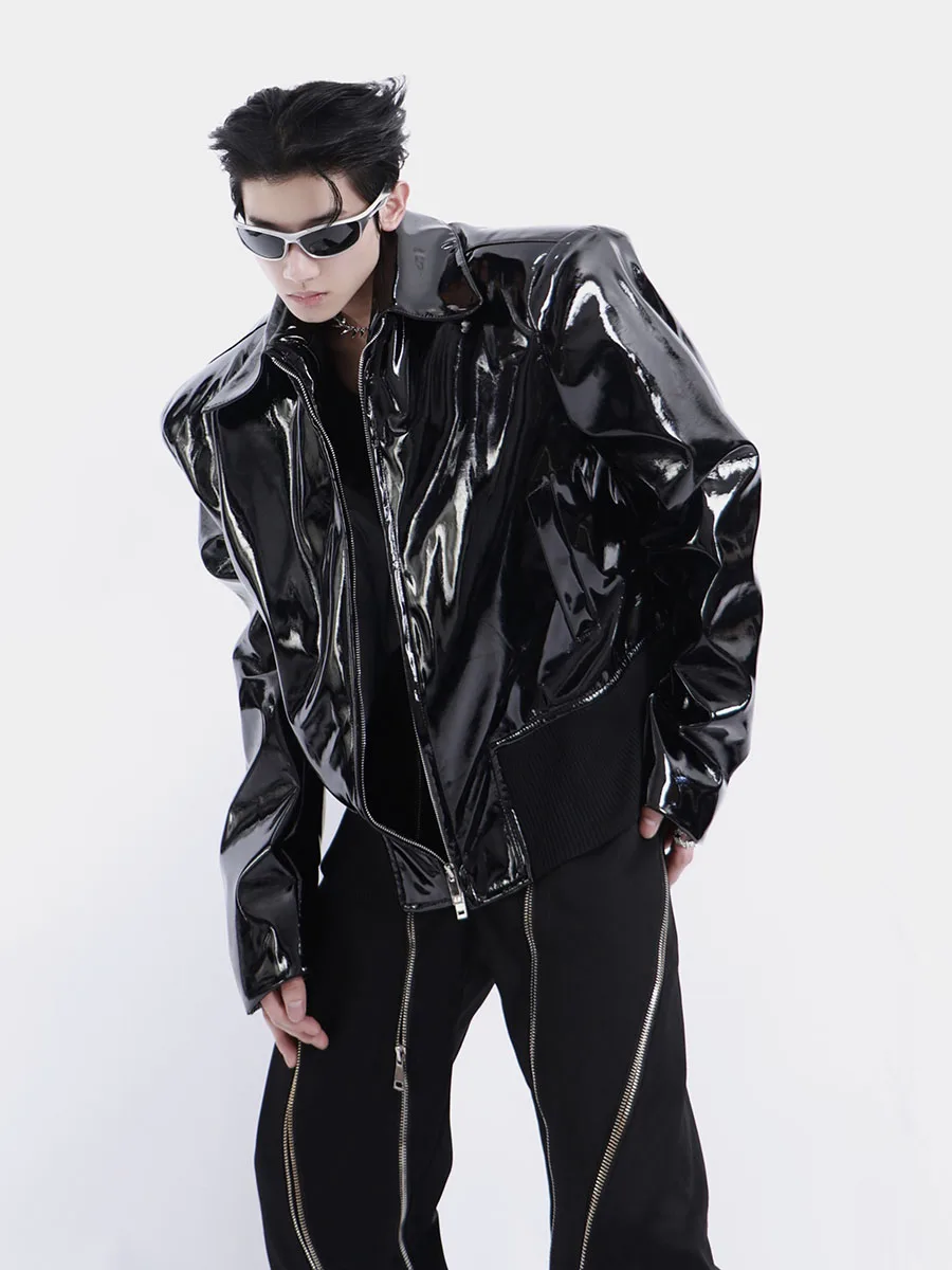 Motorcycle Black Pu Zipper Jackets For Male Outfits Men's Leather Coats Fashion Streetwear Loose Oversized Overcoats
Motorcycle Black Pu Zipper Jackets For Male Outfits Men's Leather Coats Fashion Streetwear Loose Oversized Overcoats