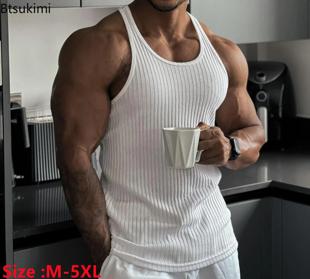 Мужской летний Трикотажный жилет для фитнеса размера плюс 4XL 5XL, тонкая повседневная спортивная одежда в Вертикальную Полоску, дышащий жилет без рукавов для бодибилдинга
Мужской летний Трикотажный жилет для фитнеса размера плюс 4XL 5XL, тонкая повседневная спортивная одежда в Вертикальную Полоску, дышащий жилет без рукавов для бодибилдинга