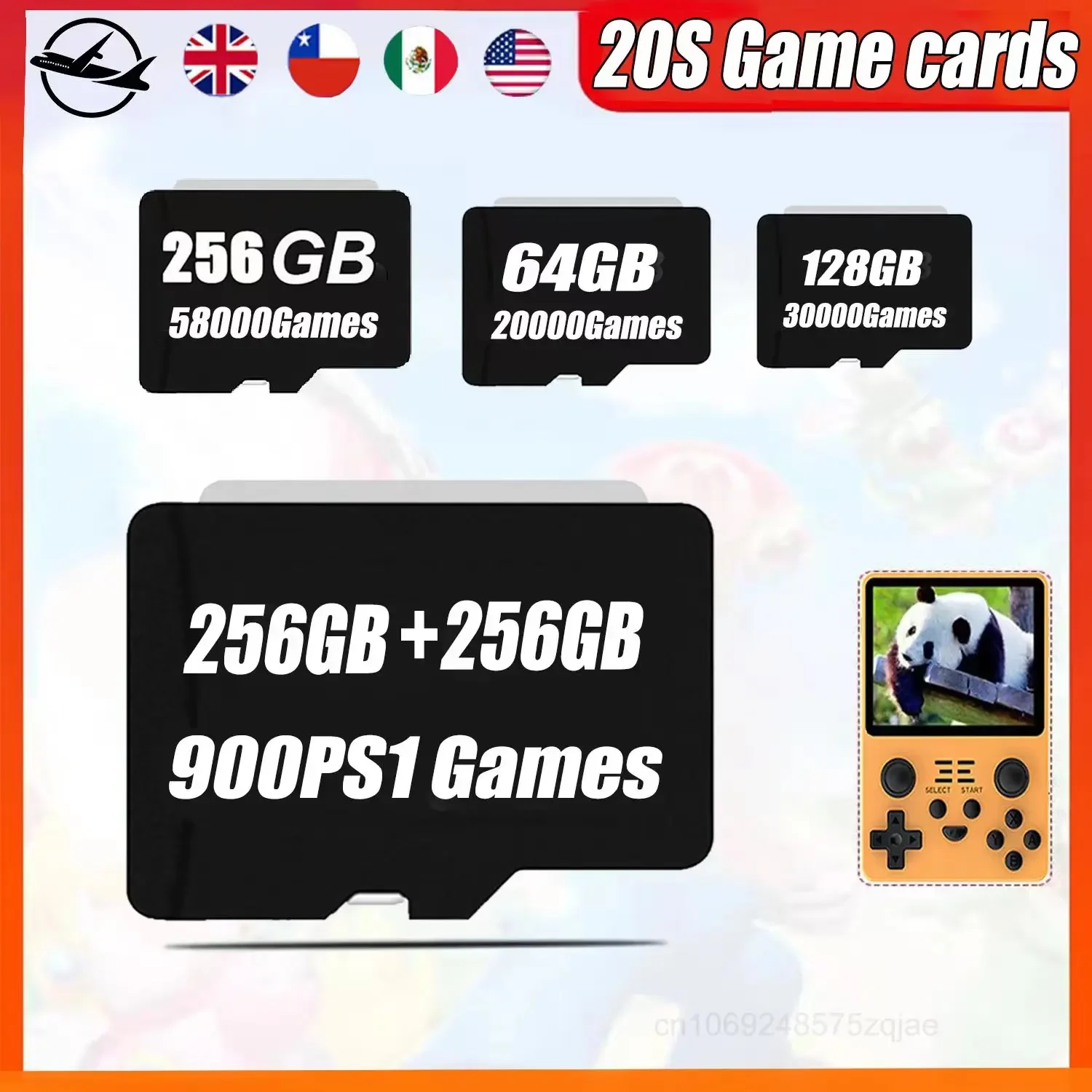 

PowKiddy RGB20S Mamory Card Sd Tf Card Retro Handheld Game Console 256G 900 PS1 PSP Games 500 in 1 Card Machine Classic Gaming