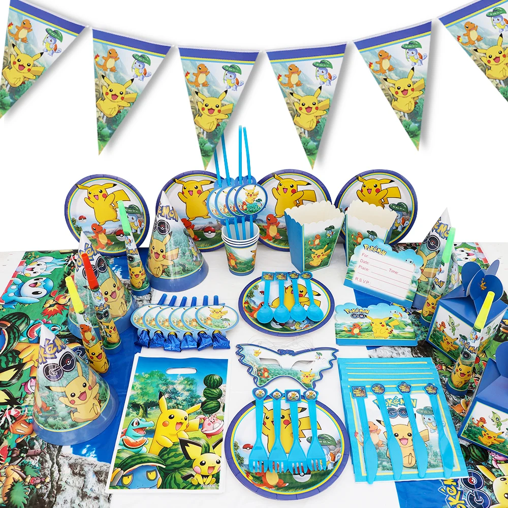 Pokemon Birthday Party Pikachu Balloon Paper Cups Plates Tablecloth Gift Bag Box Kids Boy Baby Shower Party Decorations Supplies
Pokemon Birthday Party Pikachu Balloon Paper Cups Plates Tablecloth Gift Bag Box Kids Boy Baby Shower Party Decorations Supplies