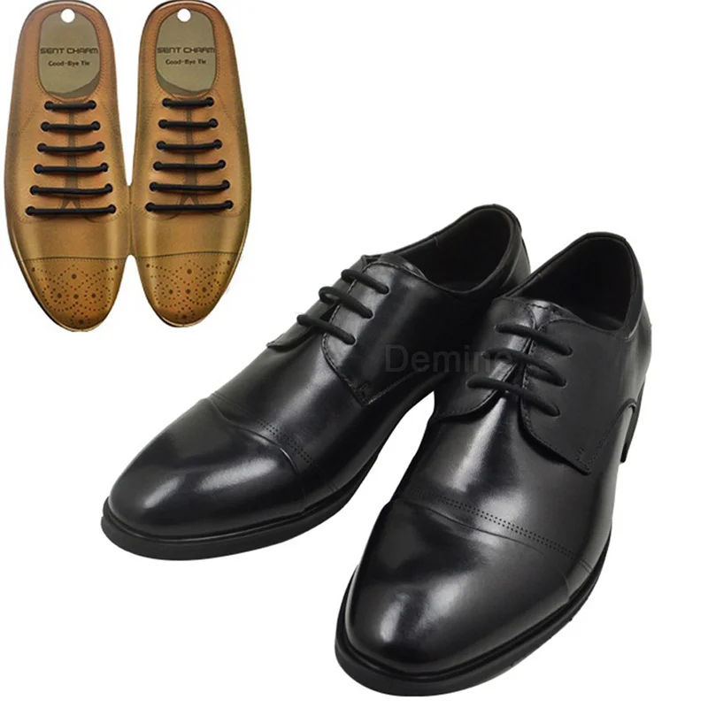 

12Pcs Silicone Shoelaces Leather Shoes No Tie Elastic Lazy Laces Without Binding Aldult Shoestrings Women Shoe Lace Men Tying