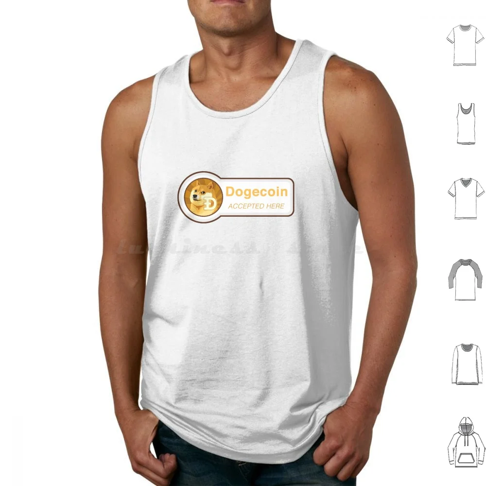 

Dogecoin Accepted Here Tank Tops Vest Sleeveless Doge Dogecoin Coin Crypto Currency Cryptocurrency Btc Bitcoin Eth Ether