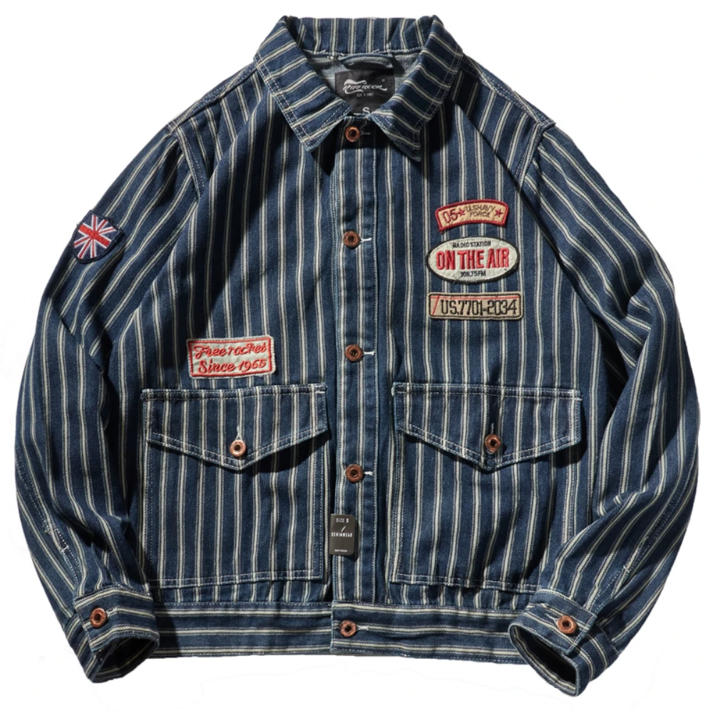 Cowboy men's American retro badge patch loose pocket tooling lapel striped jacket men's
Cowboy men's American retro badge patch loose pocket tooling lapel striped jacket men's