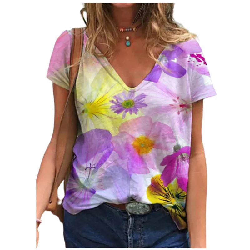 Tie Dye Print T-Shirt Women Casual V-Neck Tops Fashion Short Sleeve Printed Summer Tee Loose T-Shirt For Ladies Pullover Clothes
Tie Dye Print T-Shirt Women Casual V-Neck Tops Fashion Short Sleeve Printed Summer Tee Loose T-Shirt For Ladies Pullover Clothes