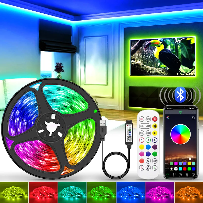 LED Strip Light RGB DC 5V Bluetooth Lights Flexible USB Lamp Tape Ribbon TV Desktop Screen BackLight Diode Tape
LED Strip Light RGB DC 5V Bluetooth Lights Flexible USB Lamp Tape Ribbon TV Desktop Screen BackLight Diode Tape