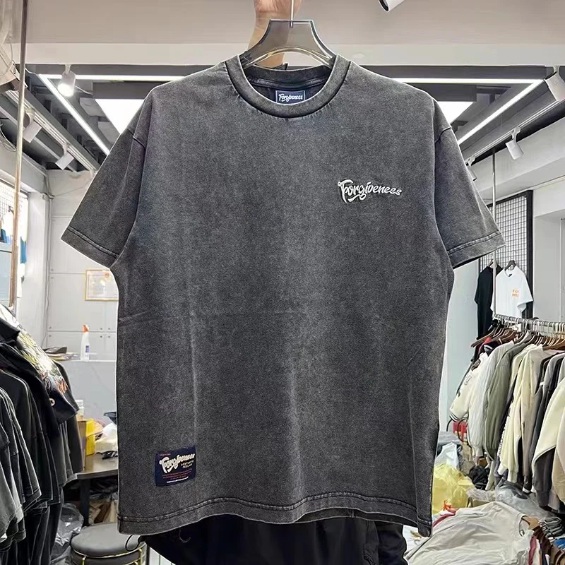 Vintage heavy weight 270g washing water do old embroidered short-sleeved t-shirt
Vintage heavy weight 270g washing water do old embroidered short-sleeved t-shirt
