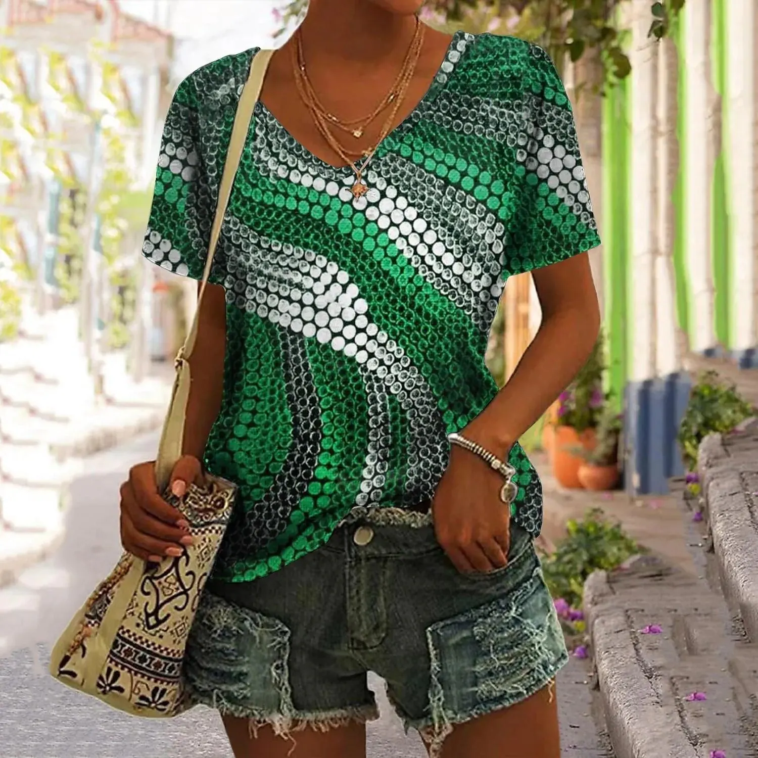 Women's T-shirt Summer 2023 Women's Novelty Short Sleeve Girls V-Neck Rock Beach Print Casual Loose T-Shirt 3D Top
Women's T-shirt Summer 2023 Women's Novelty Short Sleeve Girls V-Neck Rock Beach Print Casual Loose T-Shirt 3D Top