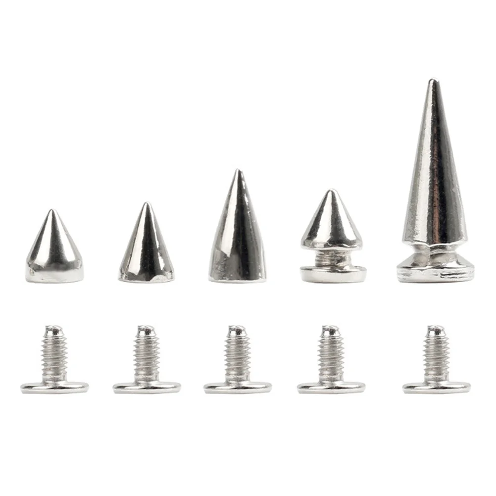 

20 Pcs Rivets Metal Press Studs Snap Fasteners Belt Screw Back Brass Rivets Metal Cone Spikes Bullet Cone Spike