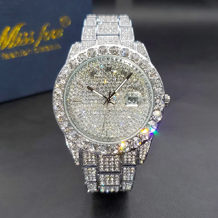 Luxury Men Watch Bling Bling Big Diamond Quartz Watches Male Hip Hop Rock Stylish Waterproof Calendar Wristwatches Droshipping
Luxury Men Watch Bling Bling Big Diamond Quartz Watches Male Hip Hop Rock Stylish Waterproof Calendar Wristwatches Droshipping