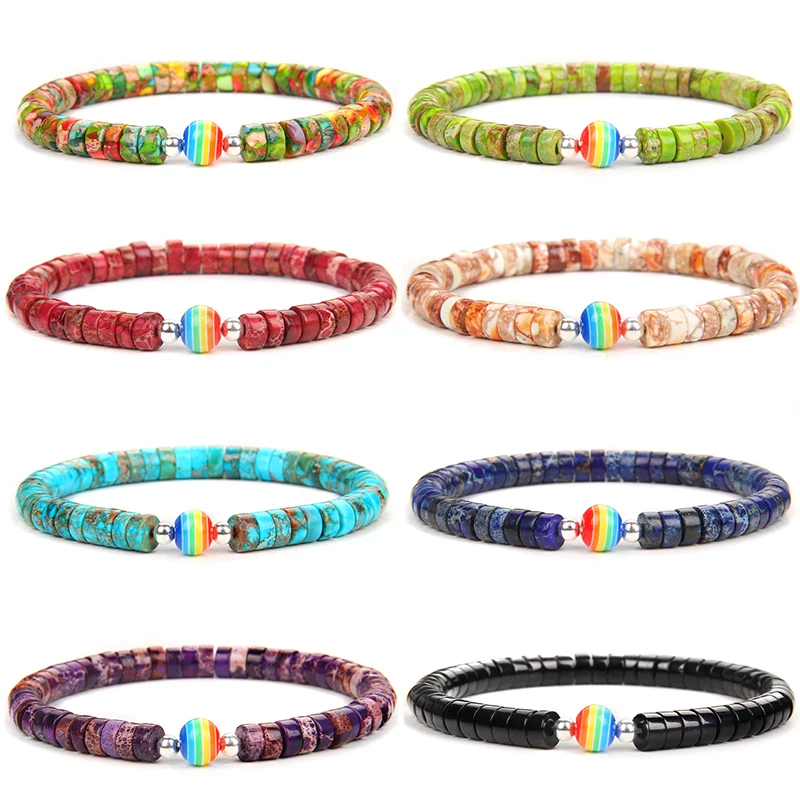 Rainbow Ball Charm Bracelet Imperial Jaspers 3*6mm Spacer Beads Bracelets For Women Men Bangles Yoga Ethinc Meditation Jewelry
Rainbow Ball Charm Bracelet Imperial Jaspers 3*6mm Spacer Beads Bracelets For Women Men Bangles Yoga Ethinc Meditation Jewelry