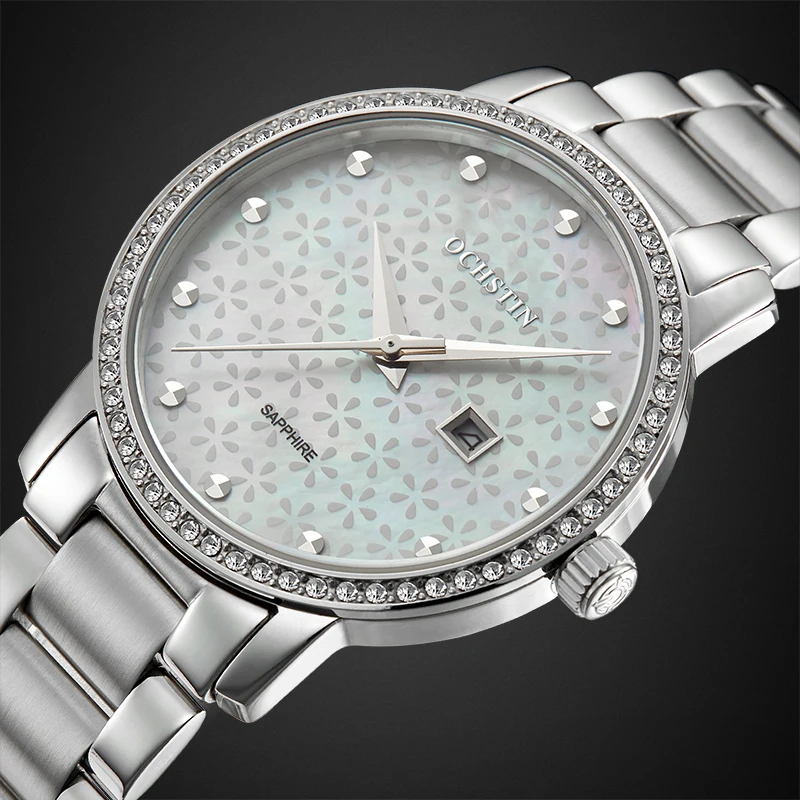 OCHSTIN Ladies Watches Quartz Fashion Luxury Diamond Crystal Women Clock Stainless Steel Floral Pearl Mother Dial Reloj de Mujer
OCHSTIN Ladies Watches Quartz Fashion Luxury Diamond Crystal Women Clock Stainless Steel Floral Pearl Mother Dial Reloj de Mujer