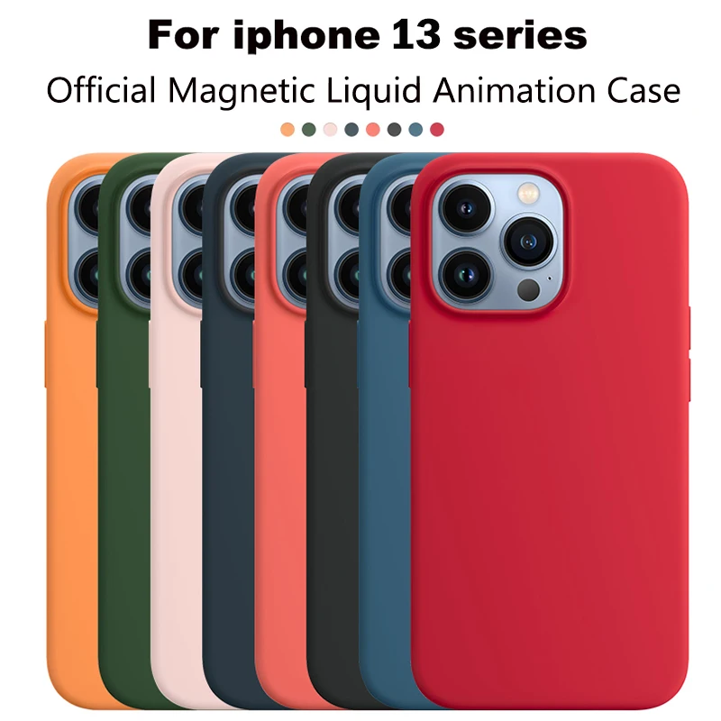 Официальный Магнитный силиконовый чехол для iPhone 13 Pro Max 13 Mini, новый роскошный с анимацией, Беспроводная зарядка, чехол для телефона с коробко...
Официальный Магнитный силиконовый чехол для iPhone 13 Pro Max 13 Mini, новый роскошный с анимацией, Беспроводная зарядка, чехол для телефона с коробко...
