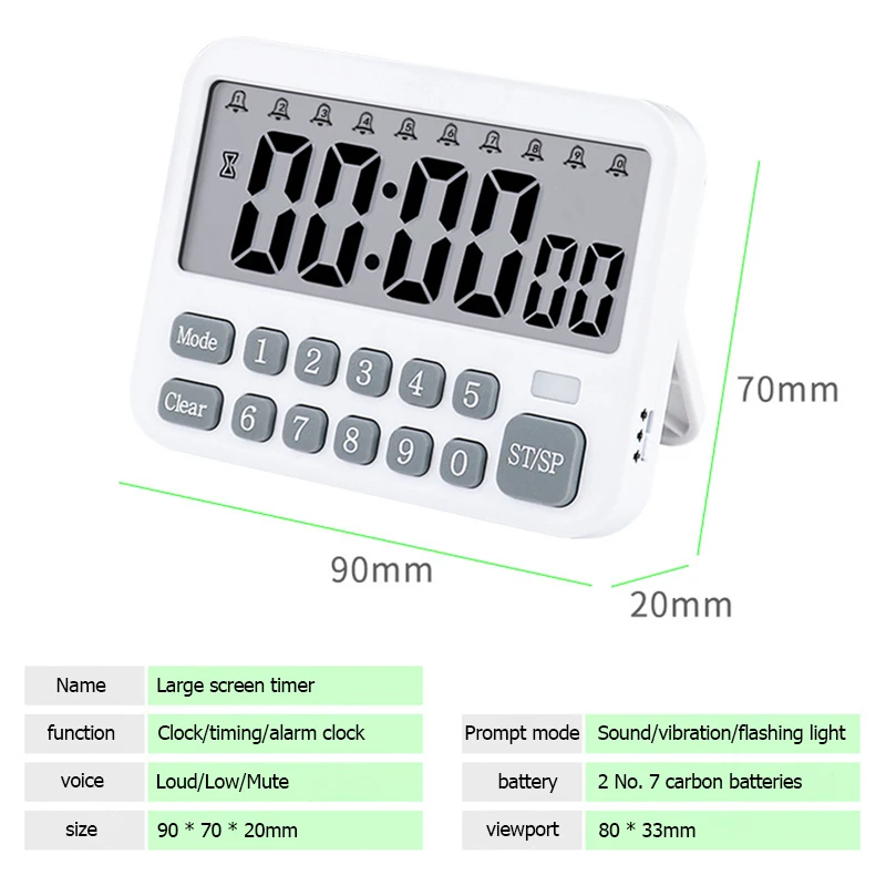 Цифровой кухонный таймер 24 часа 10 будильников
Цифровой кухонный таймер 24 часа 10 будильников