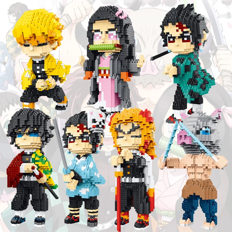 1000pcs+ Anime Demon Slayer Building Blocks Kamado Tanjiro Nezuko Agatsuma Zenitsu Micro Bricks Figures For Christmas gift
1000pcs+ Anime Demon Slayer Building Blocks Kamado Tanjiro Nezuko Agatsuma Zenitsu Micro Bricks Figures For Christmas gift