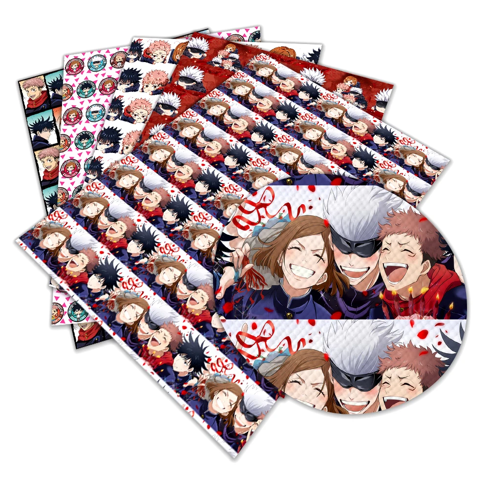 22*30cm Kawaii Jujutsu Kaisen Cartoon Printed Faux Leather Sheet Lychee Bottom Synthetic Fabric for DIY Hair Bows Earrings Craft
22*30cm Kawaii Jujutsu Kaisen Cartoon Printed Faux Leather Sheet Lychee Bottom Synthetic Fabric for DIY Hair Bows Earrings Craft