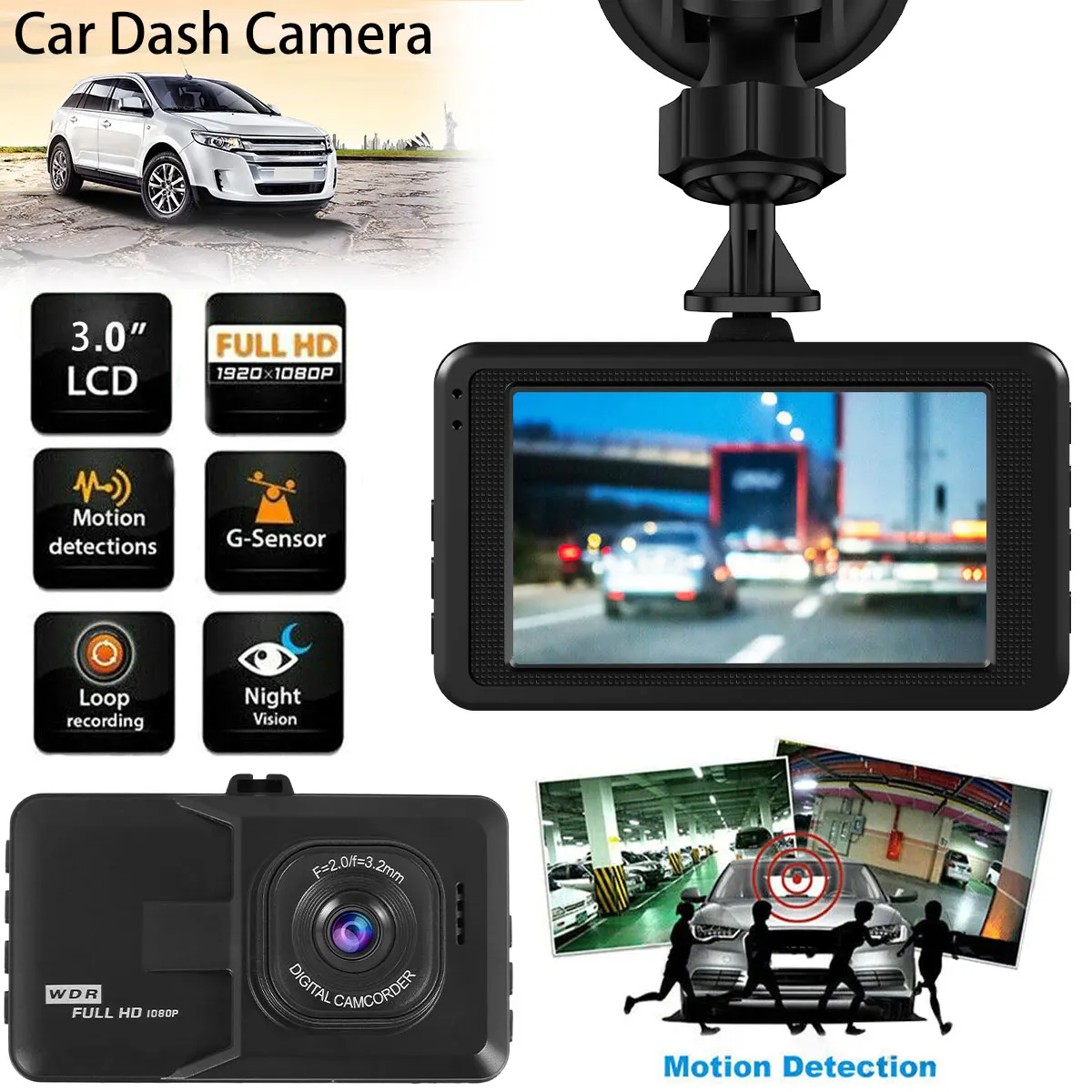 Dash Cam Smart Car Dash Camera 1080P HD Reusable Dashboard Camera with 120° Wide Angle 32G 11 Language for Car Driving Recorder
Dash Cam Smart Car Dash Camera 1080P HD Reusable Dashboard Camera with 120° Wide Angle 32G 11 Language for Car Driving Recorder