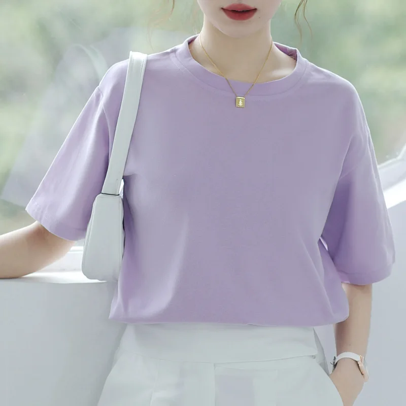 New Short Sleeved T-Shirt Women'S Spring Summer Loose Round Neck Wearing Casual Basic Bottomed Shirt Shows Thin Half Sleeve
New Short Sleeved T-Shirt Women'S Spring Summer Loose Round Neck Wearing Casual Basic Bottomed Shirt Shows Thin Half Sleeve