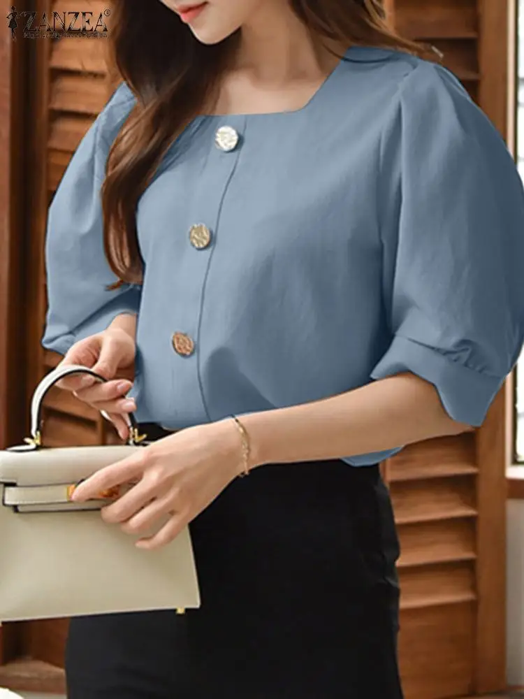 ZANZEA Elegant Blouse For Women Half Sleeve Shirt Fashion Summer Tunic Tops Casual Loose OL Work Blusas Oversize Tunic Mujer
ZANZEA Elegant Blouse For Women Half Sleeve Shirt Fashion Summer Tunic Tops Casual Loose OL Work Blusas Oversize Tunic Mujer