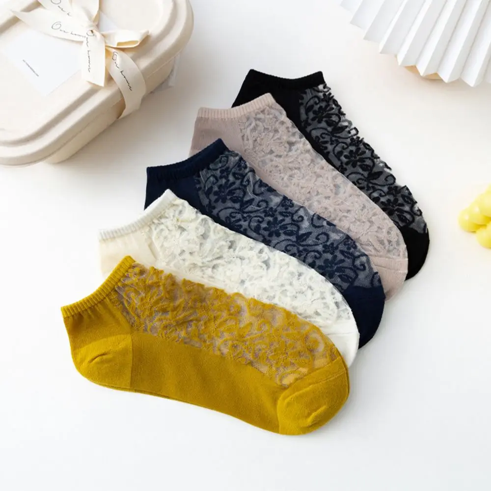 Retro Lace Flower Short Socks Women Summer Mesh Thin Sock Slippers Hollow Breathable Harajuku Low Cut Ankle Female Hosiery
Retro Lace Flower Short Socks Women Summer Mesh Thin Sock Slippers Hollow Breathable Harajuku Low Cut Ankle Female Hosiery