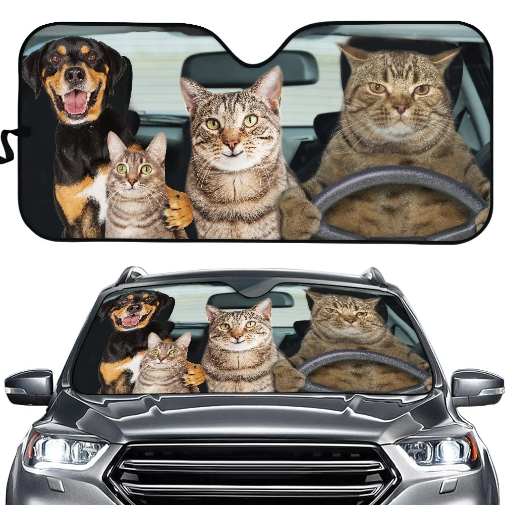 Funny Cat and Dog Pattern Car Window Sunshade Sun Shade Men Women Car Front Sunshade Cover for Car Truck SUV-Auto Windshields
Funny Cat and Dog Pattern Car Window Sunshade Sun Shade Men Women Car Front Sunshade Cover for Car Truck SUV-Auto Windshields