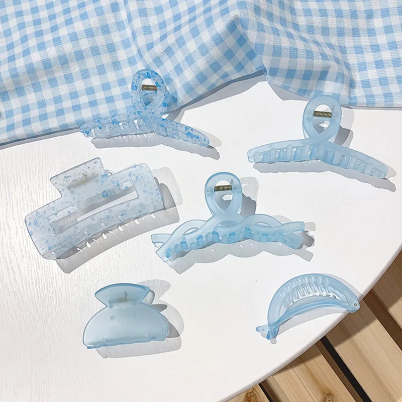 Elegant Romantic Cute Frosted Blue Hair Clip for Women Shark Clip Hairclip Korean Fashion Hair Accessories for Girl Wholesale
Elegant Romantic Cute Frosted Blue Hair Clip for Women Shark Clip Hairclip Korean Fashion Hair Accessories for Girl Wholesale