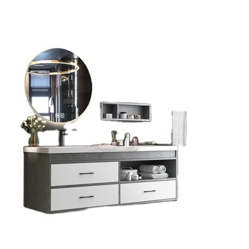 bathroom storage cabinet with sink modern solid wood bathroom vanity with LED mirror custom bathroom equipment
bathroom storage cabinet with sink modern solid wood bathroom vanity with LED mirror custom bathroom equipment