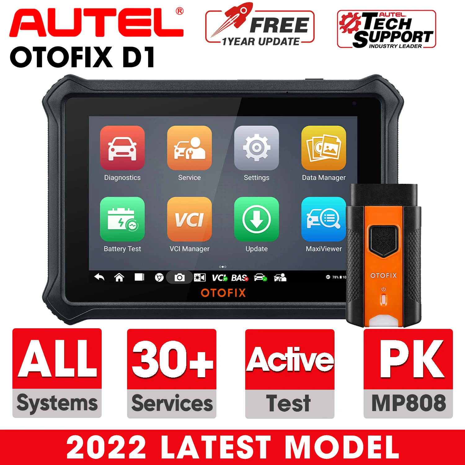 Autel OTOFIX D1 Automotive Diagnostic Scan Tool Professional Car Scanner OE-level All System Diagnosis Active Test PK MP808
Autel OTOFIX D1 Automotive Diagnostic Scan Tool Professional Car Scanner OE-level All System Diagnosis Active Test PK MP808