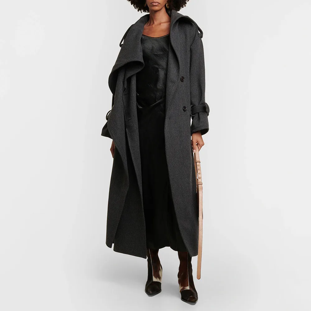 Women Jacket 2023 Autumn and Winter New Y2k Neck Collar Belt Decoration Wool Blend Fashion Loose Temperament Nico Coat Top
Women Jacket 2023 Autumn and Winter New Y2k Neck Collar Belt Decoration Wool Blend Fashion Loose Temperament Nico Coat Top