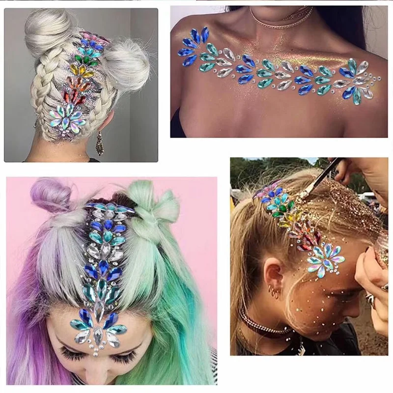 Glitter Rhinestone Hairstyle Decor Sticker Music Festival Crystal Forehead Makeup Rhinestone Stickers Body Art Temporary Tattoos
Glitter Rhinestone Hairstyle Decor Sticker Music Festival Crystal Forehead Makeup Rhinestone Stickers Body Art Temporary Tattoos