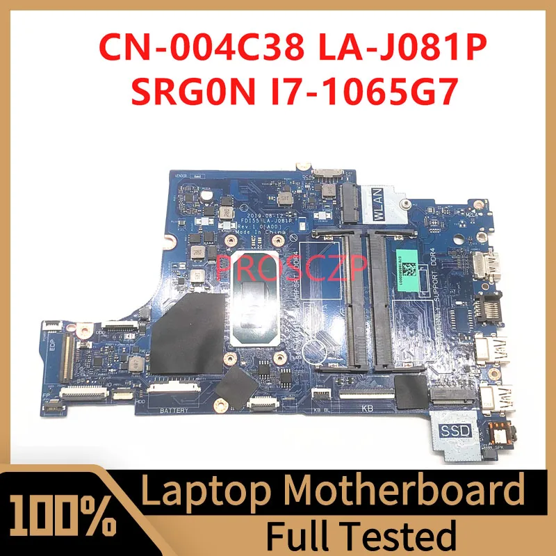 Mainboard For DELL Laptop Motherboard CN-004C38 004C38 04C38 LA-J081P With SRG0N I7-1065G7 CPU 100% Full Tested Working Well
Mainboard For DELL Laptop Motherboard CN-004C38 004C38 04C38 LA-J081P With SRG0N I7-1065G7 CPU 100% Full Tested Working Well