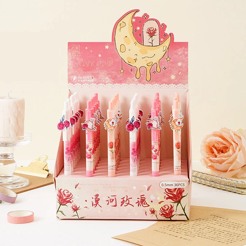 36 шт./партия, гелевые ручки с черными чернилами, 0,5 мм
36 шт./партия, гелевые ручки с черными чернилами, 0,5 мм