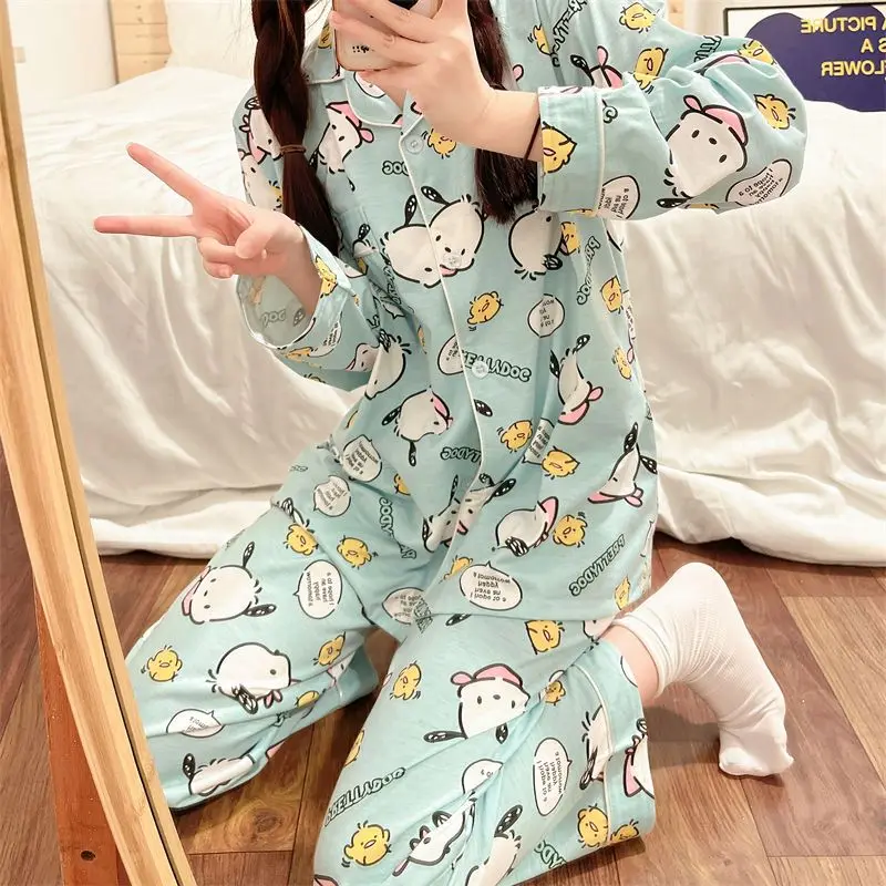 Пижама Kawaii Sanrios Hello Kitty Женская Аниме весна-осень брюки с длинным рукавом хлопковый костюм из двух предметов спортивный костюм подарок для девочки
Пижама Kawaii Sanrios Hello Kitty Женская Аниме весна-осень брюки с длинным рукавом хлопковый костюм из двух предметов спортивный костюм подарок для девочки